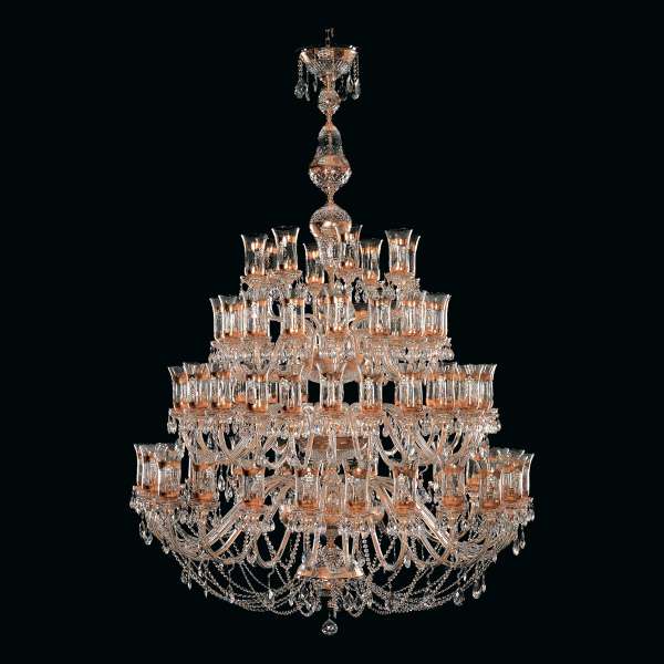 Kristall Kronleuchter 72-flammig, B:170cm x H:245cm BEATRICE 72