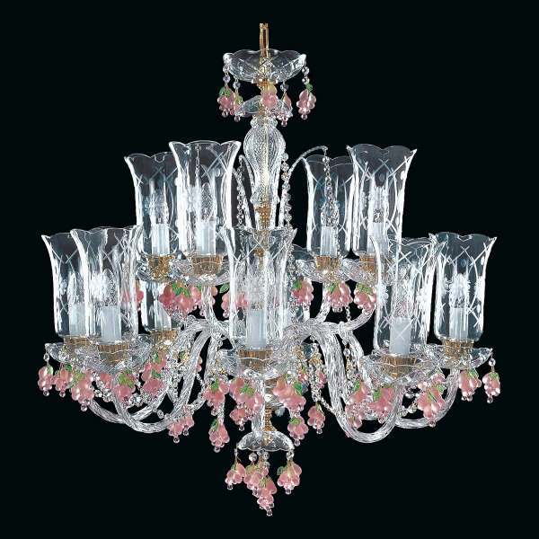 Kristall Kronleuchter 12-flammig, B:90cm x H:95cm AMITA XII vino