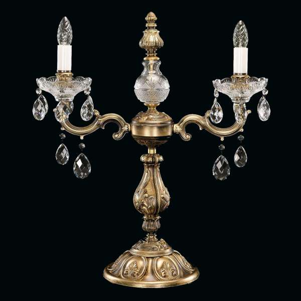 Kristall Tischleuchte 2-flammig, B:53cm x H:62cm BENITA II