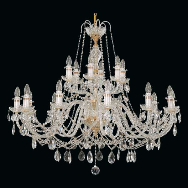 Kristall Kronleuchter 18-flammig, B:112cm x H:90cm DINA XVIII