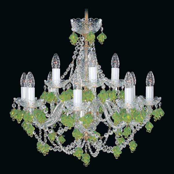 Kristall Kronleuchter 12-flammig, B:62cm x H:62cm HELSA XII vino