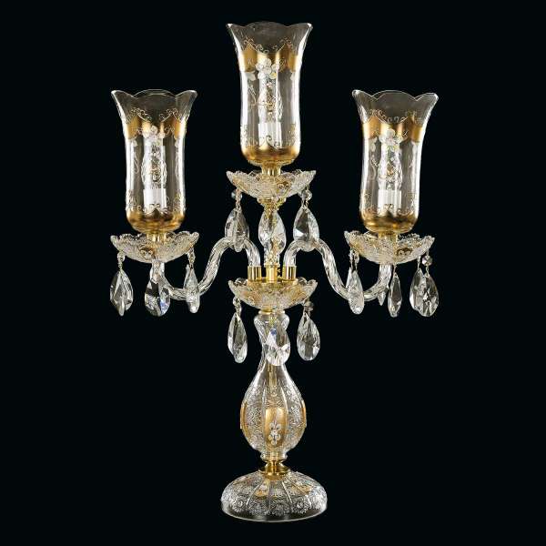 Kristall Tischleuchte 3-flammig, B:45cm x H:65cm ESTELLA III