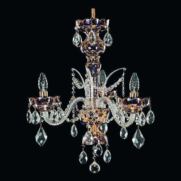 Kristall Kronleuchter 3-flammig, B:45cm x H:54cm VIOLET III