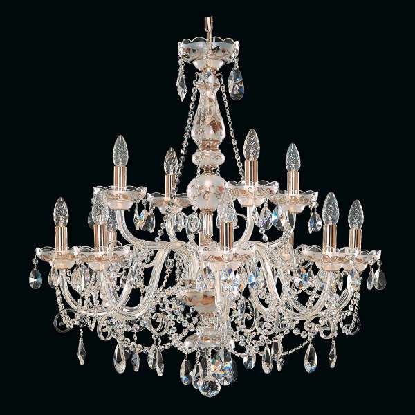 Kristall Kronleuchter 12-flammig, B:80cm x H:80cm LAVINA XII