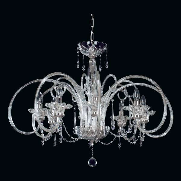 Kristall Kronleuchter 8-flammig, B:90cm x H:70cm COLEEN VIII sw