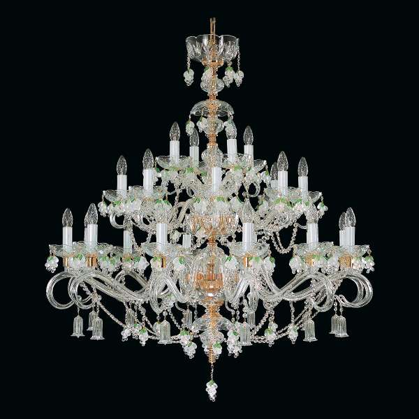 Kristall Kronleuchter 24-flammig, B:115cm x H:125cm BELANA XXIV vino