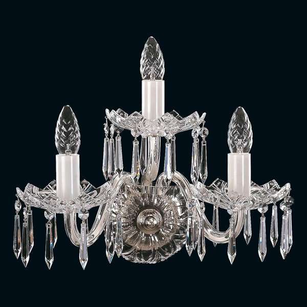 Kristall Wandleuchte 3-flammig, B:40cm x H:25cm MAILA III color