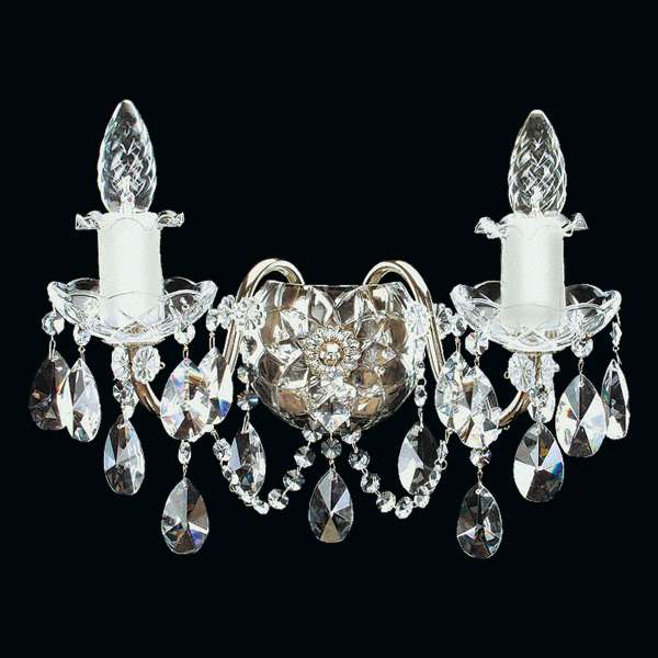 Kristall Wandleuchte 2-flammig, B:36cm x H:25cm LEVINIA II