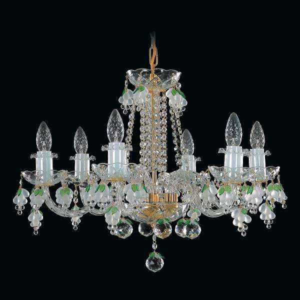 Kristall Kronleuchter 6-flammig, B:60cm x H:45cm ALIYA VI vino