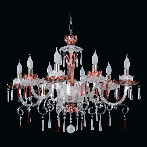 Kristall Kronleuchter 8-flammig, B:80cm x H:58cm SELENA VIII color