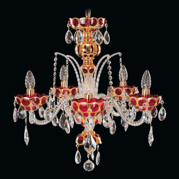 Kristall Kronleuchter 5-flammig, B:52cm x H:56cm ANTJE V