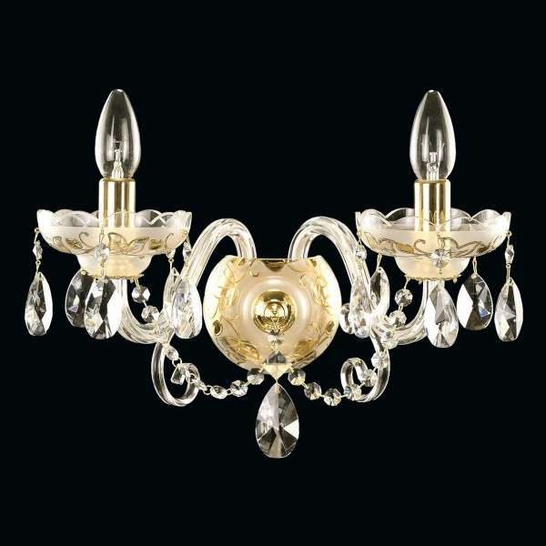 Kristall Wandleuchte 2-flammig, B:36cm x H:20cm LAVINA II