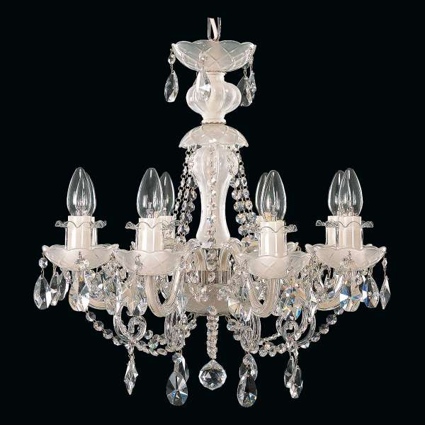 Kristall Kronleuchter 8-flammig, B:58 cm x H:50 cm ALEXA VIII matt