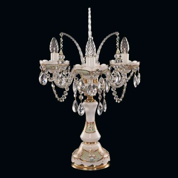 Kristall Tischleuchte 3-flammig, B:40cm x H:50cm ARLENE III