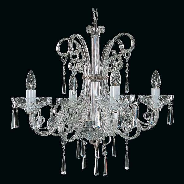 Kristall Kronleuchter 4-flammig, B:60cm x H:58cm LIRIKA IV