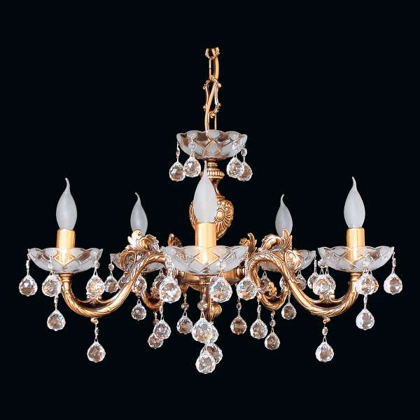 Kristall Kronleuchter 5-flammig, B:61cm x H:42cm MARESA V
