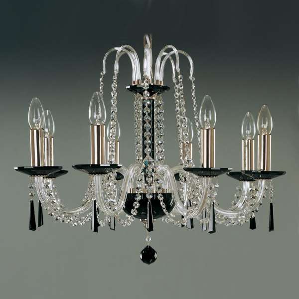 Kristall Kronleuchter 8-flammig, B:62cm x H:47cm CHANEL VIII black