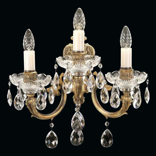 Kristall Wandleuchte 3-flammig, B:41cm x H:40cm BENITA III