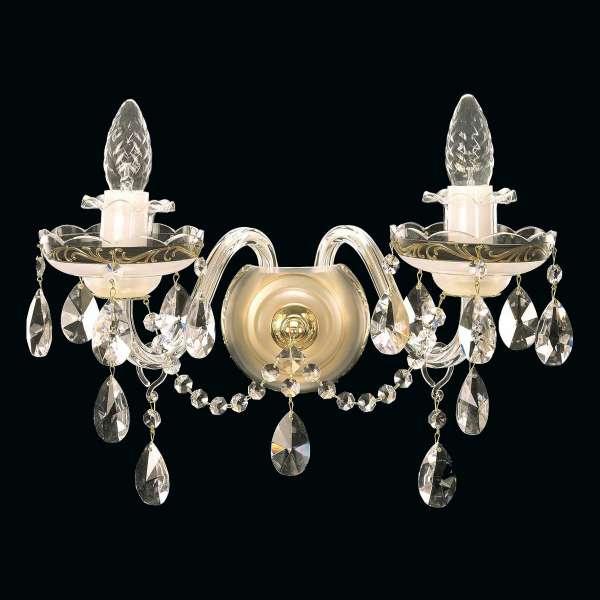 Kristall Wandleuchte 2-flammig, B:37cm x H:22cm LODA II