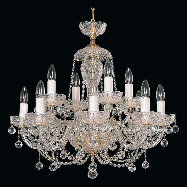 Kristall Kronleuchter 12-flammig, B:67cm x H:60cm LISETTE XII