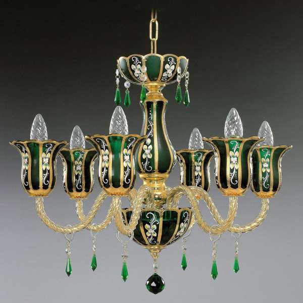 Kristall Kronleuchter 6-flammig, B:60cm x H:50cm BELINDA VI